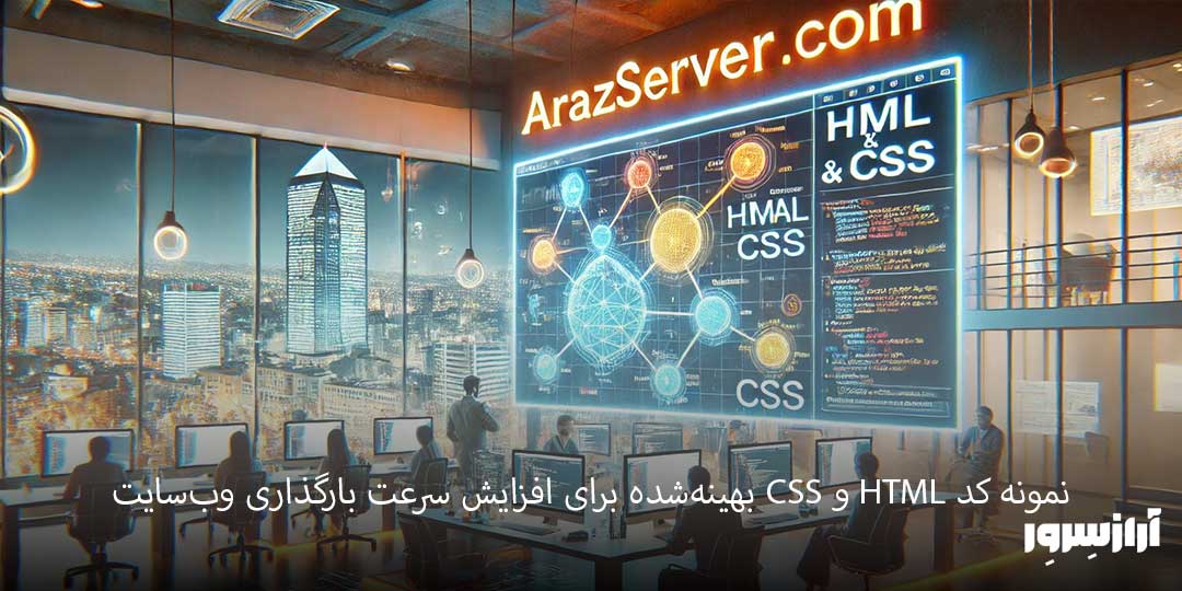 بهینه‌شده برای افزایش سرعت بارگذاری وب‌سایت CSS و HTML نمونه کد 