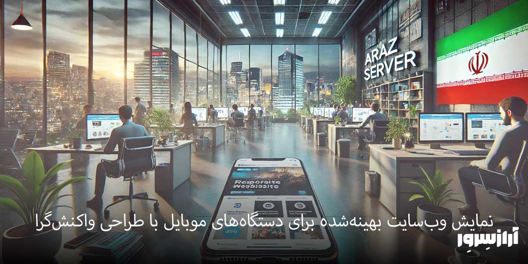 نمایش وب‌سایت بهینه‌شده برای دستگاه‌های موبایل با طراحی واکنش‌گرا